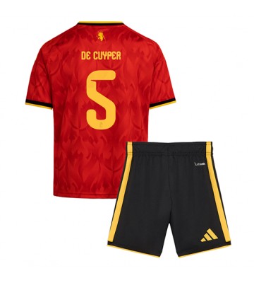 Belgien Maxim De Cuyper #5 Hemmaställ Barn VM 2026 Kortärmad (+ Korta byxor)
